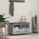 vidaXL Előtér pad Beton Szürke 80 x 38 x 46 cm Műanyag Fa és Szövet