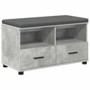 vidaXL Előtér pad Beton Szürke 80 x 38 x 46 cm Műanyag Fa és Szövet