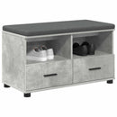 vidaXL Előtér pad Beton Szürke 80 x 38 x 46 cm Műanyag Fa és Szövet