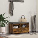vidaXL Előtér pad Füstölt Tölgy 80 x 38 x 46 cm Műanyag Fa és Szövet