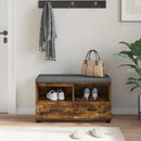 vidaXL Előtér pad Füstölt Tölgy 80 x 38 x 46 cm Műanyag Fa és Szövet