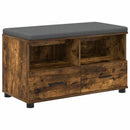 vidaXL Előtér pad Füstölt Tölgy 80 x 38 x 46 cm Műanyag Fa és Szövet