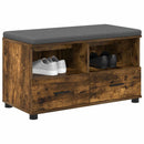 vidaXL Előtér pad Füstölt Tölgy 80 x 38 x 46 cm Műanyag Fa és Szövet
