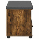 vidaXL Előtér pad Füstölt Tölgy 80 x 38 x 46 cm Műanyag Fa és Szövet