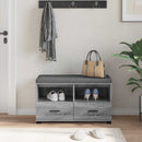 vidaXL Előtér pad Szürke Sonoma 80 x 38 x 46 cm Műanyag Fa és Szövet