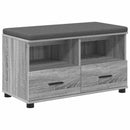 vidaXL Előtér pad Szürke Sonoma 80 x 38 x 46 cm Műanyag Fa és Szövet