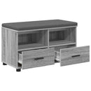 vidaXL Előtér pad Szürke Sonoma 80 x 38 x 46 cm Műanyag Fa és Szövet