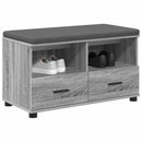 vidaXL Előtér pad Szürke Sonoma 80 x 38 x 46 cm Műanyag Fa és Szövet