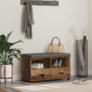 vidaXL Előtér pad fiókkal Öreg fa 80 x 38 x 46 cm Műanyag Fa és Szövet
