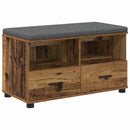 vidaXL Előtér pad fiókkal Öreg fa 80 x 38 x 46 cm Műanyag Fa és Szövet