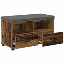 vidaXL Előtér pad fiókkal Öreg fa 80 x 38 x 46 cm Műanyag Fa és Szövet