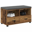 vidaXL Előtér pad fiókkal Öreg fa 80 x 38 x 46 cm Műanyag Fa és Szövet