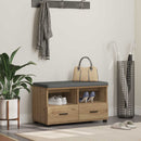 vidaXL Előtér pad Kézműves Tölgy 80 x 38 x 46 cm Műanyag Fa és Szövet