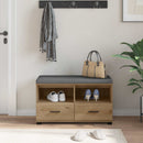 vidaXL Előtér pad Kézműves Tölgy 80 x 38 x 46 cm Műanyag Fa és Szövet