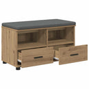vidaXL Előtér pad Kézműves Tölgy 80 x 38 x 46 cm Műanyag Fa és Szövet