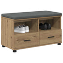 vidaXL Előtér pad Kézműves Tölgy 80 x 38 x 46 cm Műanyag Fa és Szövet