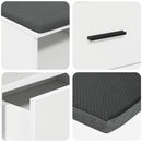 vidaXL Előtér pad párnával Fehér 100 x 38 x 46 cm Műanyag Fa és Szövet