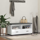vidaXL Előtér pad párnával Fehér 100 x 38 x 46 cm Műanyag Fa és Szövet