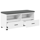 vidaXL Előtér pad párnával Fehér 100 x 38 x 46 cm Műanyag Fa és Szövet