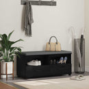 vidaXL Előtér pad Fekete Tölgy 100 x 38 x 46 cm Műanyag Fa és Szövet