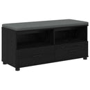 vidaXL Előtér pad Fekete Tölgy 100 x 38 x 46 cm Műanyag Fa és Szövet