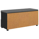 vidaXL Előtér pad Fekete Tölgy 100 x 38 x 46 cm Műanyag Fa és Szövet