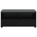 vidaXL Előtér pad Fekete Tölgy 100 x 38 x 46 cm Műanyag Fa és Szövet