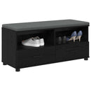vidaXL Előtér pad Fekete Tölgy 100 x 38 x 46 cm Műanyag Fa és Szövet