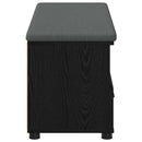 vidaXL Előtér pad Fekete Tölgy 100 x 38 x 46 cm Műanyag Fa és Szövet