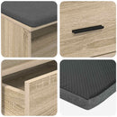 vidaXL Előtér pad Sonoma tölgy 100 x 38 x 46 cm Műanyag Fa és Szövet