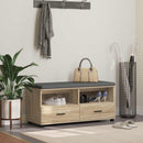 vidaXL Előtér pad Sonoma tölgy 100 x 38 x 46 cm Műanyag Fa és Szövet