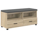 vidaXL Előtér pad Sonoma tölgy 100 x 38 x 46 cm Műanyag Fa és Szövet