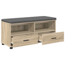 vidaXL Előtér pad Sonoma tölgy 100 x 38 x 46 cm Műanyag Fa és Szövet