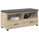 vidaXL Előtér pad Sonoma tölgy 100 x 38 x 46 cm Műanyag Fa és Szövet