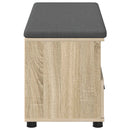 vidaXL Előtér pad Sonoma tölgy 100 x 38 x 46 cm Műanyag Fa és Szövet