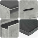 vidaXL Előtér pad Beton Szürke 100 x 38 x 46 cm Műanyag Fa és Szövet