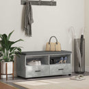 vidaXL Előtér pad Beton Szürke 100 x 38 x 46 cm Műanyag Fa és Szövet