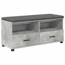 vidaXL Előtér pad Beton Szürke 100 x 38 x 46 cm Műanyag Fa és Szövet