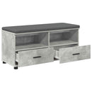 vidaXL Előtér pad Beton Szürke 100 x 38 x 46 cm Műanyag Fa és Szövet