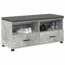 vidaXL Előtér pad Beton Szürke 100 x 38 x 46 cm Műanyag Fa és Szövet
