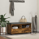 vidaXL Előtér pad Füstölt Tölgy 100 x 38 x 46 cm Műanyag Fa és Szövet