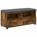vidaXL Előtér pad Füstölt Tölgy 100 x 38 x 46 cm Műanyag Fa és Szövet