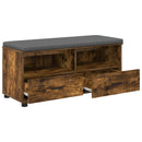 vidaXL Előtér pad Füstölt Tölgy 100 x 38 x 46 cm Műanyag Fa és Szövet