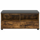 vidaXL Előtér pad Füstölt Tölgy 100 x 38 x 46 cm Műanyag Fa és Szövet