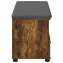vidaXL Előtér pad Füstölt Tölgy 100 x 38 x 46 cm Műanyag Fa és Szövet