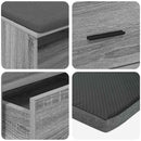 vidaXL Előtér pad Szürke Sonoma 100 x 38 x 46 cm Műanyag Fa és Szövet