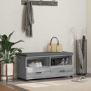 vidaXL Előtér pad Szürke Sonoma 100 x 38 x 46 cm Műanyag Fa és Szövet
