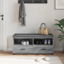 vidaXL Előtér pad Szürke Sonoma 100 x 38 x 46 cm Műanyag Fa és Szövet