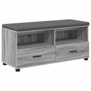 vidaXL Előtér pad Szürke Sonoma 100 x 38 x 46 cm Műanyag Fa és Szövet