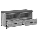 vidaXL Előtér pad Szürke Sonoma 100 x 38 x 46 cm Műanyag Fa és Szövet